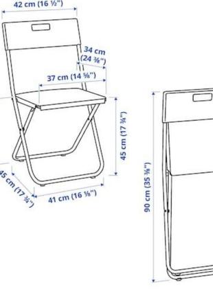 Стул складной ikea gunde (икеа гунде). черный и белый3 фото