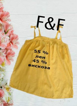 🌹🌹f&f льняная красивая женская майка лен + вискоза желтая eur 16/44🌹🌹1 фото