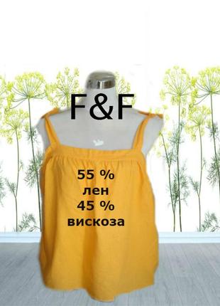 🌹🌹f&f льняная красивая женская майка лен + вискоза желтая eur 16/44🌹🌹2 фото