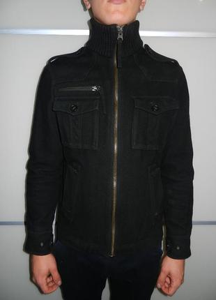 Gabba,оригінал! стильне чорне пальто,полутальто, куртка 100% вовна s/m2 фото