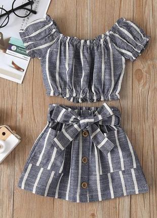 Комплект 80 - 120 см топ і спідниця костюм набір на літо