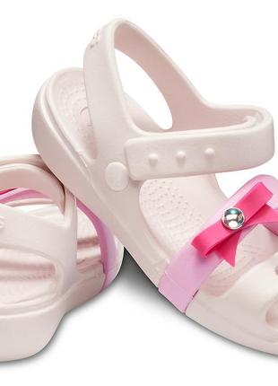 Розовые босоножки сандали кроксы crocs kids´ keeley charm sandal2 фото