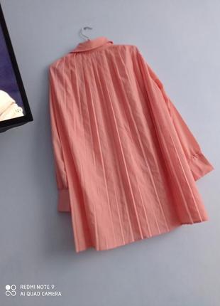 Свободное платье рубашка персикового цвета3 фото