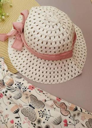 Комплект 80 см 90 сарафан и шляпа костюм набор на лето панама шляпа платье5 фото