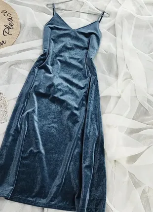 Велюровое платье-комбинация uniqlo