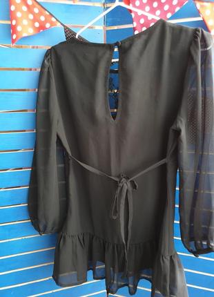 Женственная черная блуза 10 размер3 фото