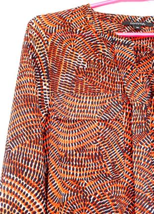 Летняя полупрозрачная оранжевая рубашка с карманами, размер m-l2 фото