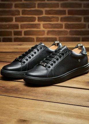 Мужские кожаные кеды plein, базові чоловічі літні кеди