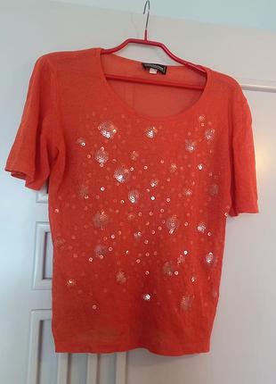 Топ оранж с пайетками италия