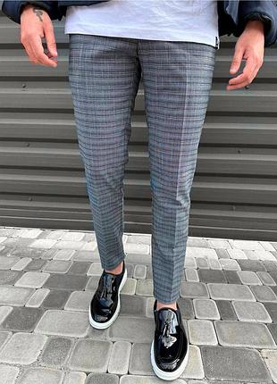 Мужское серое классическое брюки в клетку болевые размеры серые классические брюки в больших размерах