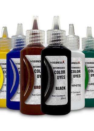 Крем краска для ремонту шкіри, вінілу, шкірозамінників, visbella color dyes 20 мл (6 кольорів на вибір)