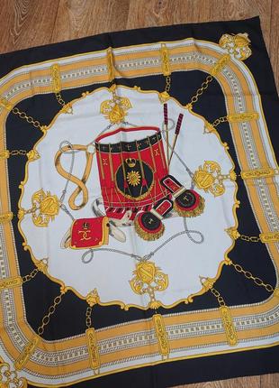 Винтажный шелковый платок в стиле hermes роуль