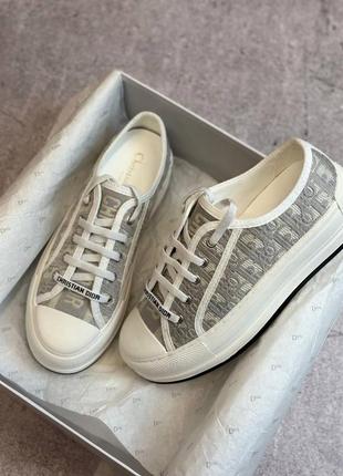 Сникеры dior серо-белые