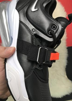 Мужские стильные чёрные кроссовки nike air force 270 black white, найк чёрные2 фото