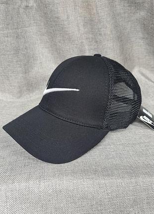 Бейсболка кепка nike чоловіча унісекс, бейсболка найк з сіточкою літо чорна, чоловіча бейсболка, бейсболка сітка чоловіча