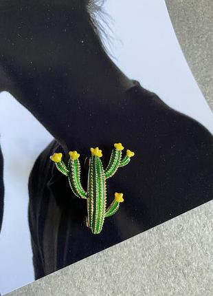 Необычная брошь кактус