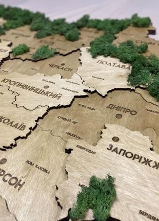 Карта україни багатошарова 3d з мохом колір oak moss