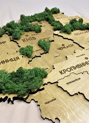 Карта україни багатошарова 3d з мохом колір oak moss2 фото