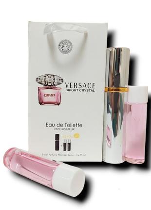 Духи жіночі 3в1 versace bright crystal 45 мл. (версаче брайт кристал)