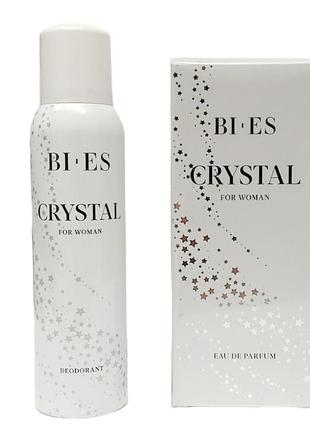 Набор для женщин bi-es crystal (парфюмированная вода 100 мл. дезодорант 150 мл.) би ес кристал