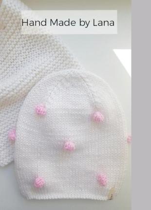 Hand made шапочка для дівчинки шапка дитяча3 фото