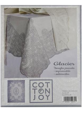 Ажурна скатертина водонепроникна cotton joy 140 х 180 см, клейонка грязевідштовхувальна