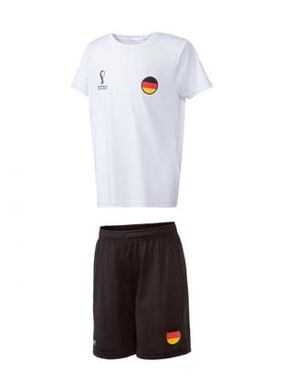 Футбольная форма с быстросохнущей ткани для мальчика pepperts fifa germany 421083 черный, белый1 фото