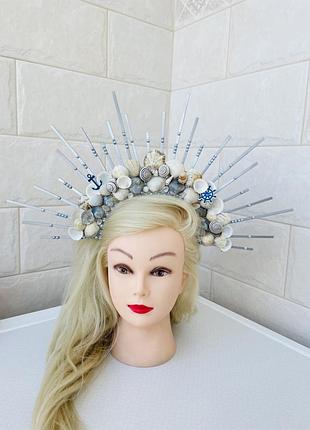 Корона/обруч/ободок/вінок морський/русалки з мушлі/морська тематика