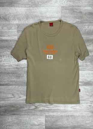 Esprit футболка м размер горчичная с принтом оригинал1 фото