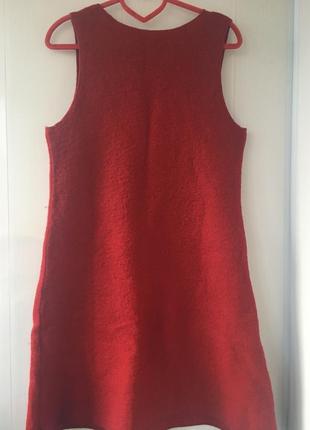 Мега теплый стильный шерстяной сарафан шерстяное платье, натуральная валяная шерсть3 фото