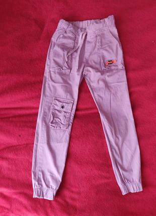 Джоггеры коттоновые для девочек, размер 134/140