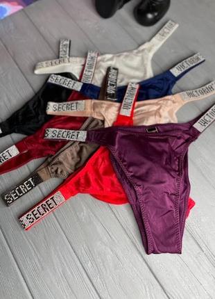 Женские трусики бразилиана victoria's secret со стразами, женские трусики танга виктория сикрет со стразами