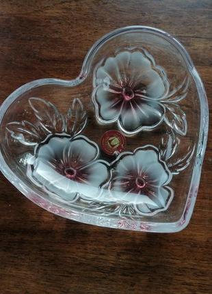 Цукерниця waltherglass серце квіти1 фото
