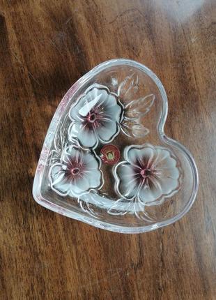 Конфетница waltherglass сердце цветы6 фото