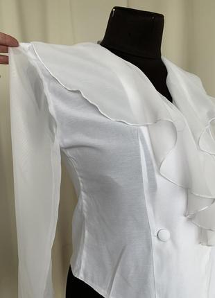 Блуза белая двубортная винтаж 80-90х пиратка3 фото