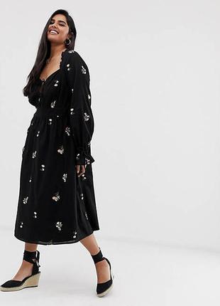 Сукня міді з вишивкою asos disign