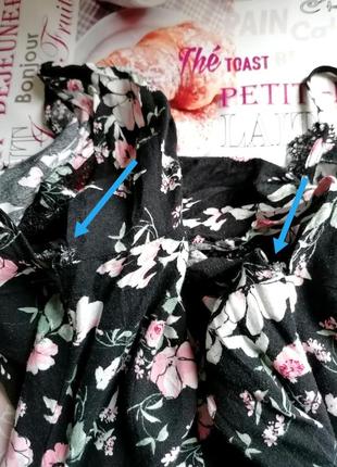 Гарна літня сукня з мереживом сарафан в романтичному білизняному стилі легке плаття віскоза в квітковий принт зі спущеними плечиками бретелями9 фото