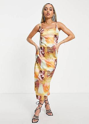 Цветное платье миди
