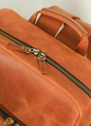 Шкіряний чоловічий рюкзак, натуральна шкіра crazy horse , колір коньяк3 фото