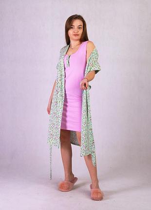 Комплект для беременной, вискоза. халат и сорочка 2043