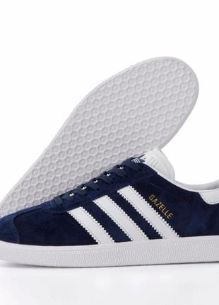 Мужские кроссовки adidas gazelle navi blue.3 фото