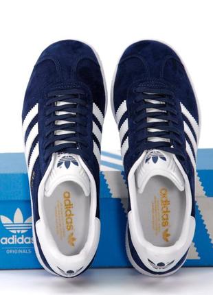 Мужские кроссовки adidas gazelle navi blue.4 фото