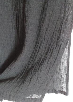 Чёрная длинная юбка из жатого льна, винтаж швейцария4 фото