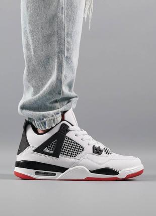 Мужские кожаные кроссовки nike air jordan 4 retro 🆕 найк джордан