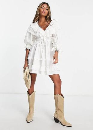 113660114 (эффект) платье дефект белый 38