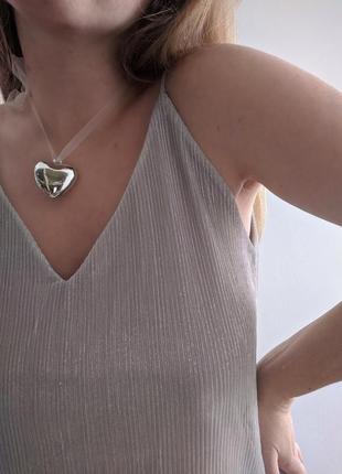 Серебристый топ zara ✨