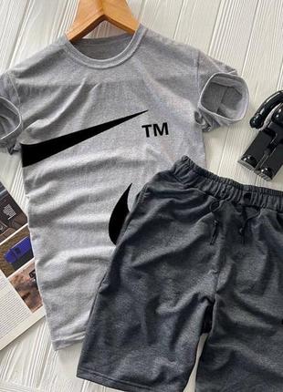 Мужской спортивный костюм nike футболка + шорты4 фото