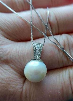 Серебряная подвеска с жемчугом