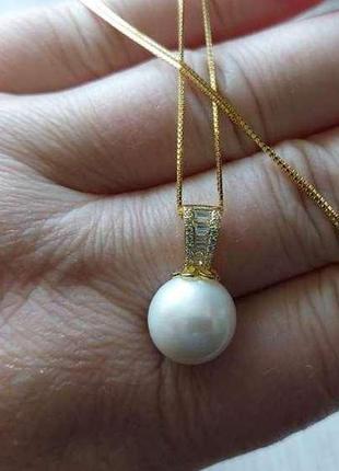 Серебряная подвеска с жемчугом