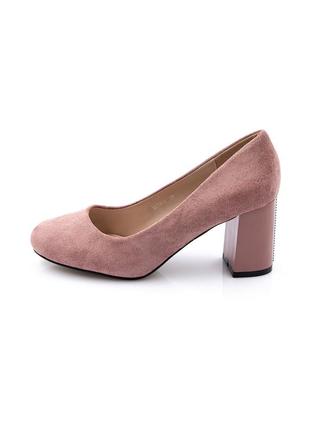 Женские туфли из экозамши на среднем каблуке aodema розовые 38 361 фото